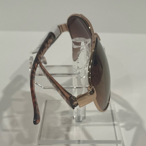 Nine West Aviator Style Brown Tortoise Colored Sunglasses with Gold Metal Frame - Picture 12 of 12